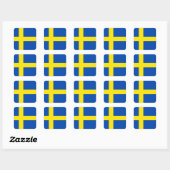 De vlag van Zweden Vierkante Sticker (Vel)