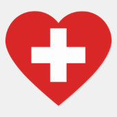 De vlag van Zwitserland Hart Sticker (Voorkant)