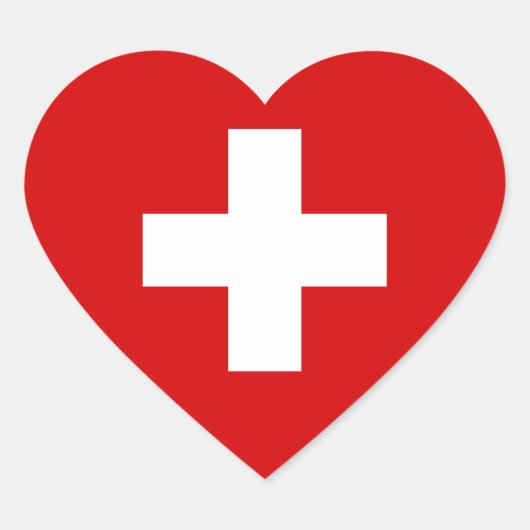 De vlag van Zwitserland Hart Sticker (Voorkant)