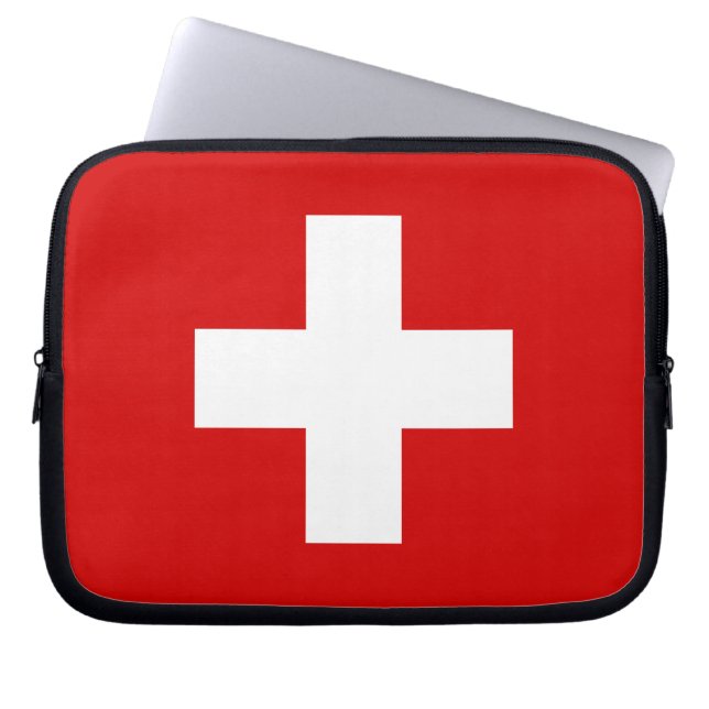 De vlag van Zwitserland Laptop Sleeve (Voorkant)