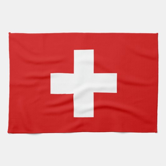 De vlag van Zwitserland Theedoek (Horizontaal)