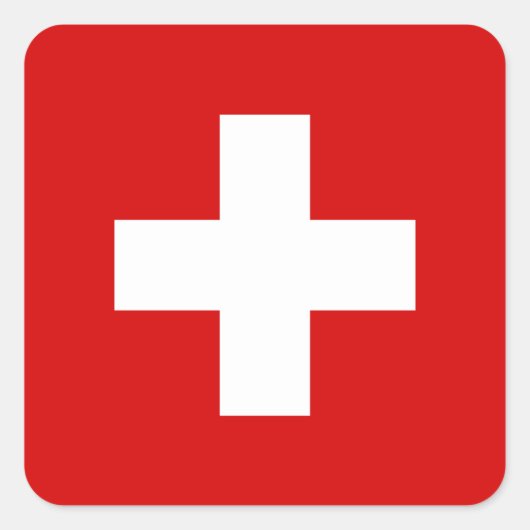 De vlag van Zwitserland Vierkante Sticker (Voorkant)