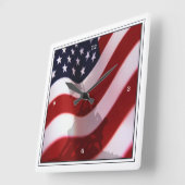 De vlag verhogen bij Iwo Jima WW2 Vierkante Klok (Hoek)