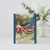 De vlag voeren op herdenkingsdag briefkaart (Staand voorkant)