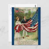 De vlag voeren op herdenkingsdag briefkaart (Voorkant / Achterkant)