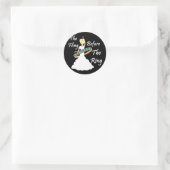 De vlag voor de ring zwarte achtergrond ronde sticker (Tas)