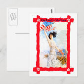 De vlag wapperen briefkaart (Voorkant / Achterkant)