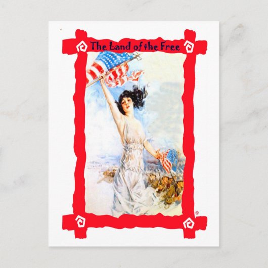 De vlag wapperen briefkaart (Voorkant)