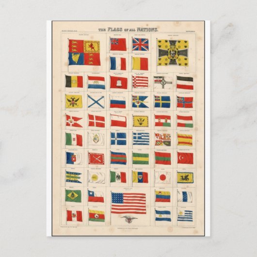 De vlaggen van alle naties briefkaart (Voorkant)
