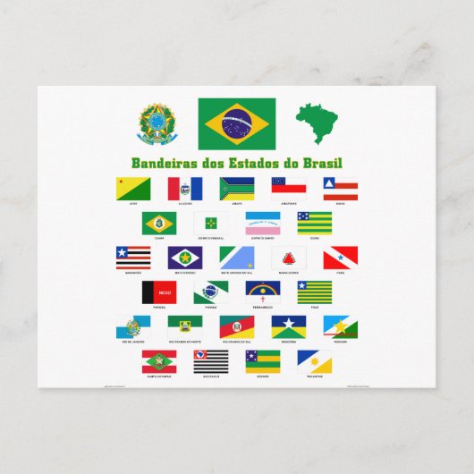 De vlaggen van Brazilië Briefkaart (Voorkant)