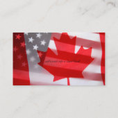 De vlaggen van Canada en Amerika vervagen Visitekaartje (Achterkant)