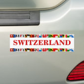 De vlaggen van de kantons van Zwitserland Bumpersticker (Op auto)