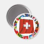 De vlaggen van de kantons van Zwitserland Magneet (Voorkant / Achterkant)