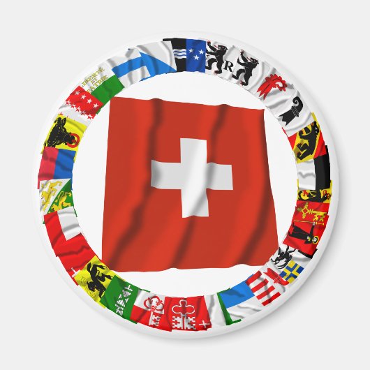 De vlaggen van de kantons van Zwitserland Magneet (Voorkant)