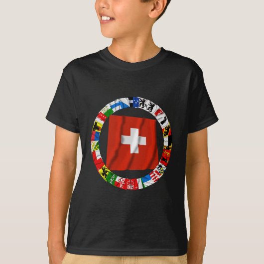 De vlaggen van de kantons van Zwitserland T-shirt (Voorkant)