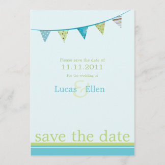 De vlaggen van de partij sparen de Datum - Blauw & Save The Date