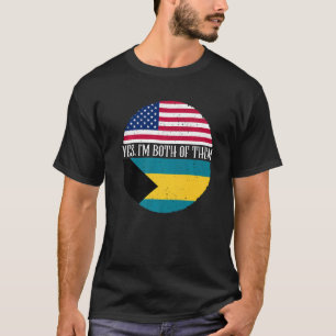 De  vlaggen van de VS en Bahamas ja ik ben allebei T-shirt