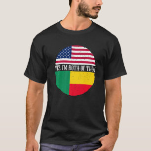 De vlaggen van de VS en Benin ja ik ben beiden T-shirt