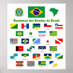 De vlaggen van het Braziliaanse Poster