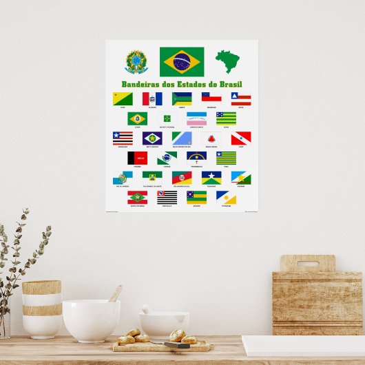 De vlaggen van het Braziliaanse Poster (Keuken)
