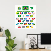 De vlaggen van het Braziliaanse Poster (Thuiskantoor)
