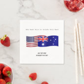 De vlaggen van Verenigde Staten en Australië voege Servet (Insitu)