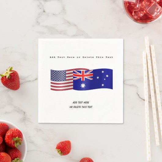 De vlaggen van Verenigde Staten en Australië voege Servet (Insitu)