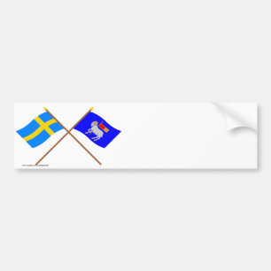De vlaggen van Zweden en Gotlands län Bumpersticker