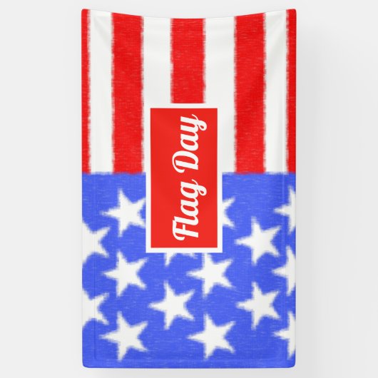 De vlaggendag, personaliseer Chocolate Covered Ore Spandoek (Verticaal)