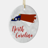 De vlaggenkaart van de staat North Carolina Keramisch Ornament (Rechts)