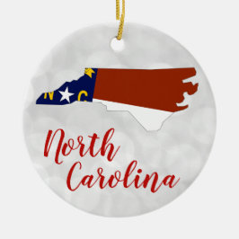 De vlaggenkaart van de staat North Carolina Keramisch Ornament