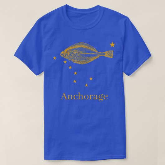 De vlagheilbot van de staat Anchorage Alaska Vist T-shirt (Design voorkant)