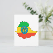 De vlagkaart van Ethiopië Briefkaart (Staand voorkant)