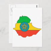 De vlagkaart van Ethiopië Briefkaart (Voorkant / Achterkant)