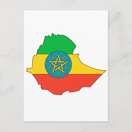De vlagkaart van Ethiopië Briefkaart (Voorkant)