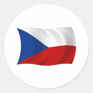 De Vlagsticker van Tsjechië Ronde Sticker