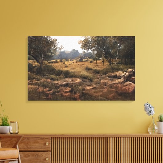 De vlakken canvas afdruk (Insitu (Woonkamer))