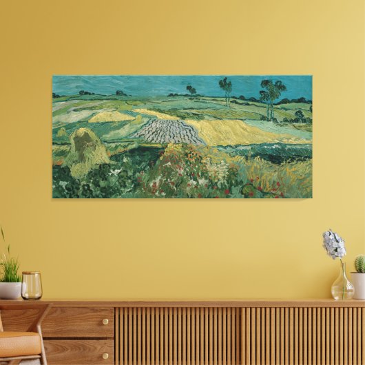 De vlakte van Auvers - Vincent van Gogh Canvas Afdruk (Insitu (Woonkamer))