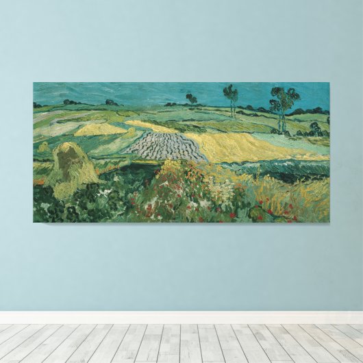 De vlakte van Auvers - Vincent van Gogh Canvas Afdruk (Insitu (Houten vloer))