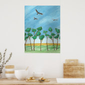 De vlaktes met eucalyptusbomen poster (Keuken)