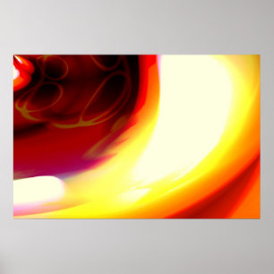 De vlam - Red Abstract Digital Art Poster afdrukke