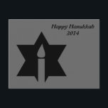 De vlam & ster - feestdagenkaart<br><div class="desc">Dit afbeelding is een vlam uit een kaars. Een ster rond de vlam vertegenwoordigt Hanukkah. Gedaan in een zwart tattoo. Een geweldig briefkaart om naar je geliefden te sturen.</div>
