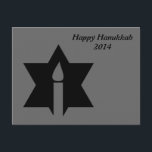 De vlam & ster - feestdagenkaart<br><div class="desc">Dit afbeelding is een vlam uit een kaars. Een ster rond de vlam vertegenwoordigt Hanukkah. Gedaan in een zwart tattoo. Een geweldig briefkaart om naar je geliefden te sturen.</div>