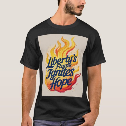 De vlam van de bibliotheek ontsteekt hoop t-shirt (Voorkant)