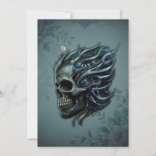 De vlam van het leven: een schedelontwerp. kaart (Achterkant)