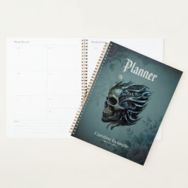 De vlam van het leven: een schedelontwerp. planner