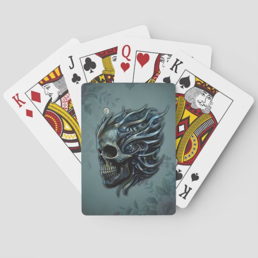 De vlam van het leven: een schedelontwerp. pokerkaarten (Achterkant)