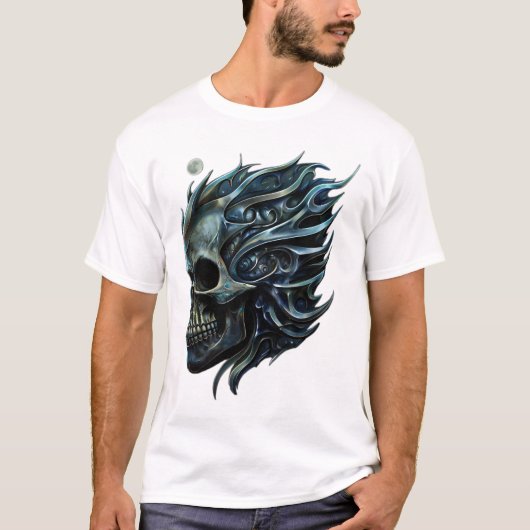 De vlam van het leven: een schedelontwerp. t-shirt (Voorkant)