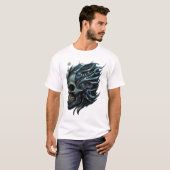 De vlam van het leven: een schedelontwerp. t-shirt (Voorkant volledig)