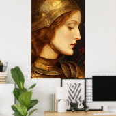 De vlam van Orleans | Heilige Jeanne d'Arc Poster (Thuiskantoor)